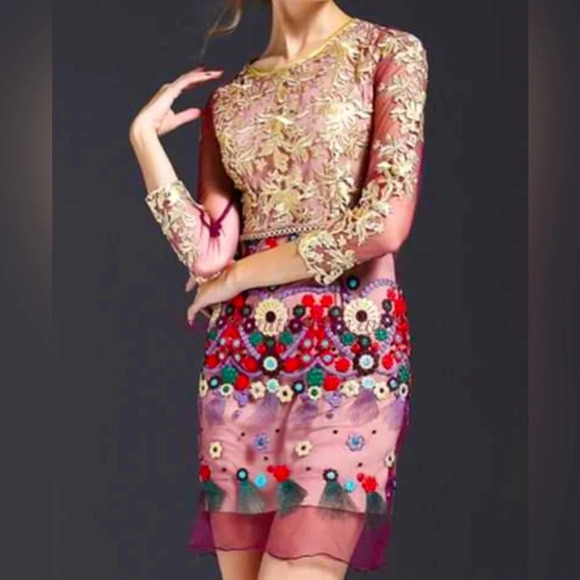 NWT stylewe Zeraco boutique floral Embroidered mini dress small sizing - Picture 1 of 5
